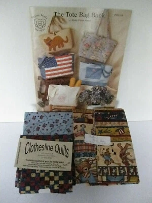 Vintage Yankee Doodle Bears Tote Bag Kit Fabric Precut Sewing Quilting NEW - Image 1 of 4