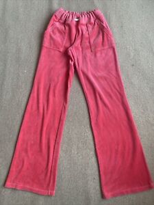 Juicy Couture Coral Orange Velour Trousers Lounge Flares M 10-12