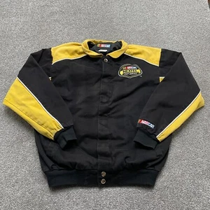 VINTAGE NASCAR Jacket Medium Black Nextel Cup Series Racing Bomber Mens READ - Picture 1 of 12
