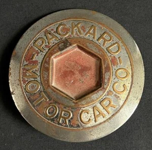 PACKARD MOTOR CAR CO DRAHT RADNABENDECKEL MITTE OLDTIMER BADGE EMBLEM ABZEICHEN - Bild 1 von 7