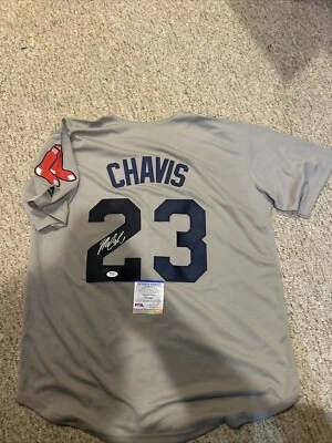 BOSTON RED SOX- MICHAEL CHAVIS SIGNED AUTOGRAPH JERSEY PSA COA TOP PROSPECT - Image 1 of 4