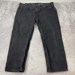 George Relaxed Straight Leg Jeans Men's 46x30 Black Denim 5-Pocket - Picture 1 of 9