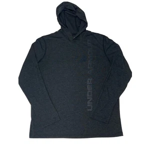 Under Armour Men's M Threadborne Hooded HeatGear Loose Athletic Top Shirt Gray - Picture 1 of 8