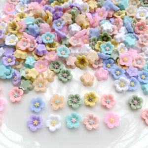 50pcs13mm floral resin decorative flat back diy earrings/hairpin Embellishme diy - Picture 1 of 23