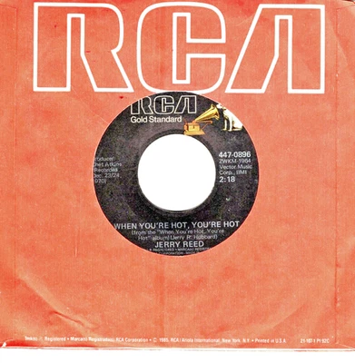 Jerry Reed:   When You're Hot, You're Hot / Amos Moses .. 45 RPM 9726 - Image 1 of 3