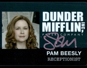 2019 The Office Downsizing Game Character ID Cards Pam Beesly Jenna Fischer Auto - Picture 1 of 2