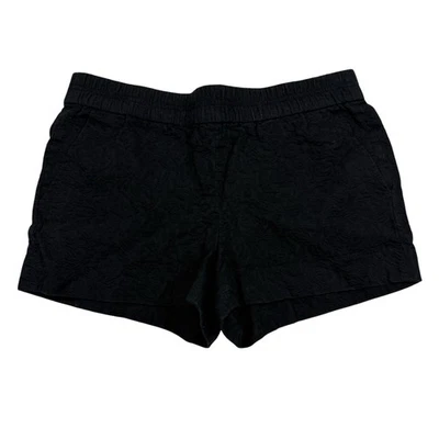 J. Pantalones Cortos Crew Jacquard Negros Talla 6 Bolsillos Cintura Elásticos 100% Algodón Foto 1 de 4