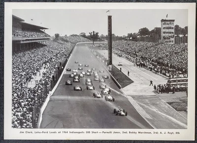 1964 Start Clark Parnelli Jones AJ Foyt Indy 500 Indianapolis IMS IRL 8x10 Photo - Image 1 of 2