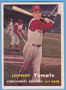 1957 Topps #9 Johnny Temple. Cincinnati. Redlegs. VG/EX. - Picture 1 of 2