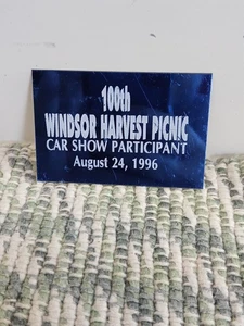 Windsor Illinois 100. Ernte Picknick Auto Show Armaturenbrett Plakette - Bild 1 von 6