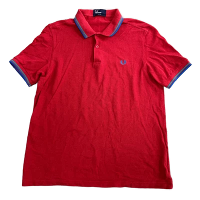 Fred Perry Red Short Sleeve Collared Polo Men Casual Shirt Size Large - Image 1 of 4