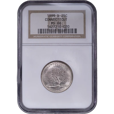 1999-D Connecticut State Quarter - Clad ~ NGC MS 66 - Image 1 of 2