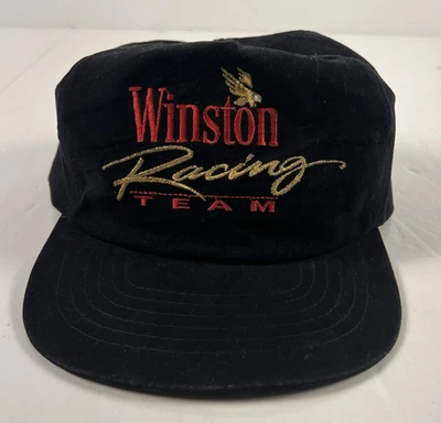 De colección NASCAR Winston Racing Team Negro Fieltro Snapback Sombrero Bordado Gorra de Carrera Foto 1 de 4