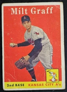 1958 Topps #192 Milt Graff Kansas City Athletics - PR - Picture 1 of 2