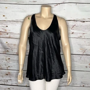 J. Crew NWT Size 3X Black Textured Satin Scoop Neckline Acetate Tank Top Blouse - Picture 1 of 4