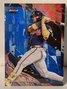 2024 Topps Finest Ronald Acuna Jr. #195 Uncommon Blue Refractor 146/150 - Picture 1 of 2