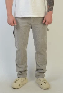 Represent Men's Grey Cotton Double Knee Denim Jeans Work Pants Size 32 - Picture 1 of 14