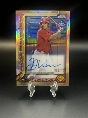 🔥JJ Wetherholt 2025 Topps Pro Debut Chrome Refractor ON CARD AUTO /199 #PDC94🔥 - Image 1 of 4