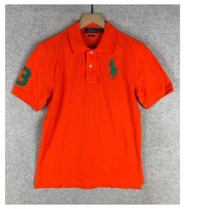 Polo Ralph Lauren Polo Shirt Boys Large 14 16 Orange Big Pony Logo Preppy USA - Picture 1 of 9