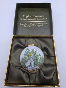 Vintage Crummels Enamel Trinket Box Cicely Mary Barker Fairy Floral - Picture 1 of 10