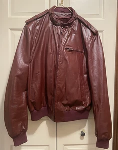 Chaqueta/Abrigo Berman's Cuero Borgoña Motociclista Para Hombre Talla 50 Forro con Capucha Extraíble - Imagen 1 de 11