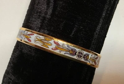 HERMES эмаль PM 65 узкий браслет браслет золотой ободок, ржавчины красный, желтый, белый - Изображение 1 из 4