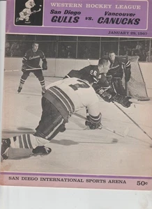 1967 whl Gaviotas San Diego vs Vancouver Canucks programa/revista - Imagen 1 de 1