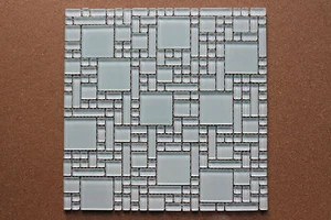 Crystal glass mosaic tiles - Kitchen splash back/Bathroom feature walls - White - Picture 1 of 10