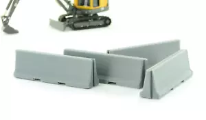 Barreras de jersey 3D a escala 64-100-GY - paquete de 4 entrelazados - gris escala 1:64 - Imagen 1 de 1