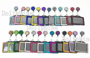 Carrete retráctil de estrás 2 en 1 multicolor con soporte de insignia de identificación horizontal - Imagen 1 de 28