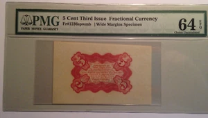FR 1236 spwmb US Fractional Currency SPECIMEN PMG 64 Choice UNC EPQ - Picture 1 of 8