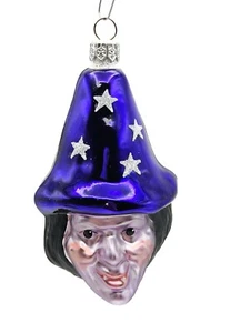 Patricia Breen Witch Hazel Lavender Face Stars Hat Halloween Christmas Ornament - Picture 1 of 7