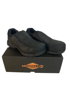 MERRELL Sutton Moc Pro Black Men's 7.5 M Slip Resistant Leather Work Shoe - Picture 1 of 8
