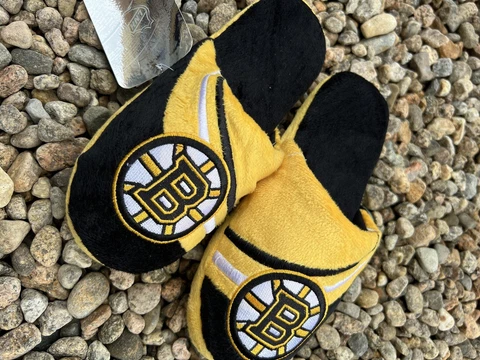 Boston Bruins 2013 striped Plush NHL mens Small slippers Cover