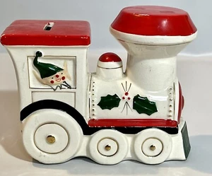 Vtg Another Santa Product Ceramic Christmas Train Coin Bank Santa International - Picture 1 of 10