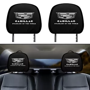 Cadillac Car Headrest Covers Set For CADILLAC Owners - Standard of the World - Picture 1 of 4
