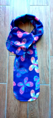 Nuevo Niñas Púrpura Colorido Mariposas Bufanda Tela Vellón 60" L 7" W Foto 1 de 2