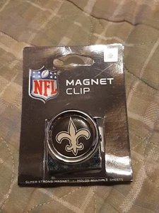 NFL NEW ORLEANS SAINTS ALL METAL MAGNETIC MAGNET CLIP  - Picture 1 of 8