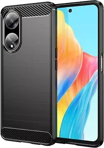 For OPPO A98 CARBON FIBRE CASE SHOCKPROOF SLIM HEAVY DUTY BLACK PHONE COVER A 98 - Picture 1 of 7
