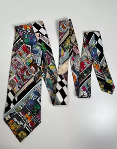 Corbata cosida a mano de cocina vintage Nicole Miller *Lucky* para hombre - Imagen 1 de 10