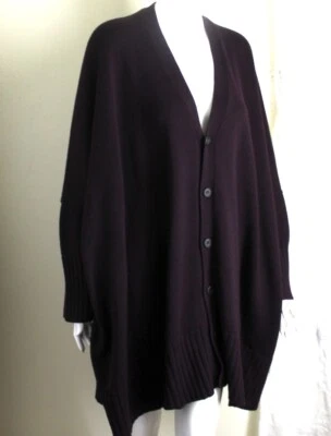 Suéter Cárdigan Largo Eskandar O/S 38" Largo VINO DE OPORTO Púrpura Increíble Foto 1 de 4