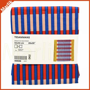 Limited Ed. Ikea TESAMMANS Cushion Cover 20"x20" Cotton, Multicolor Striped, New - Picture 1 of 2