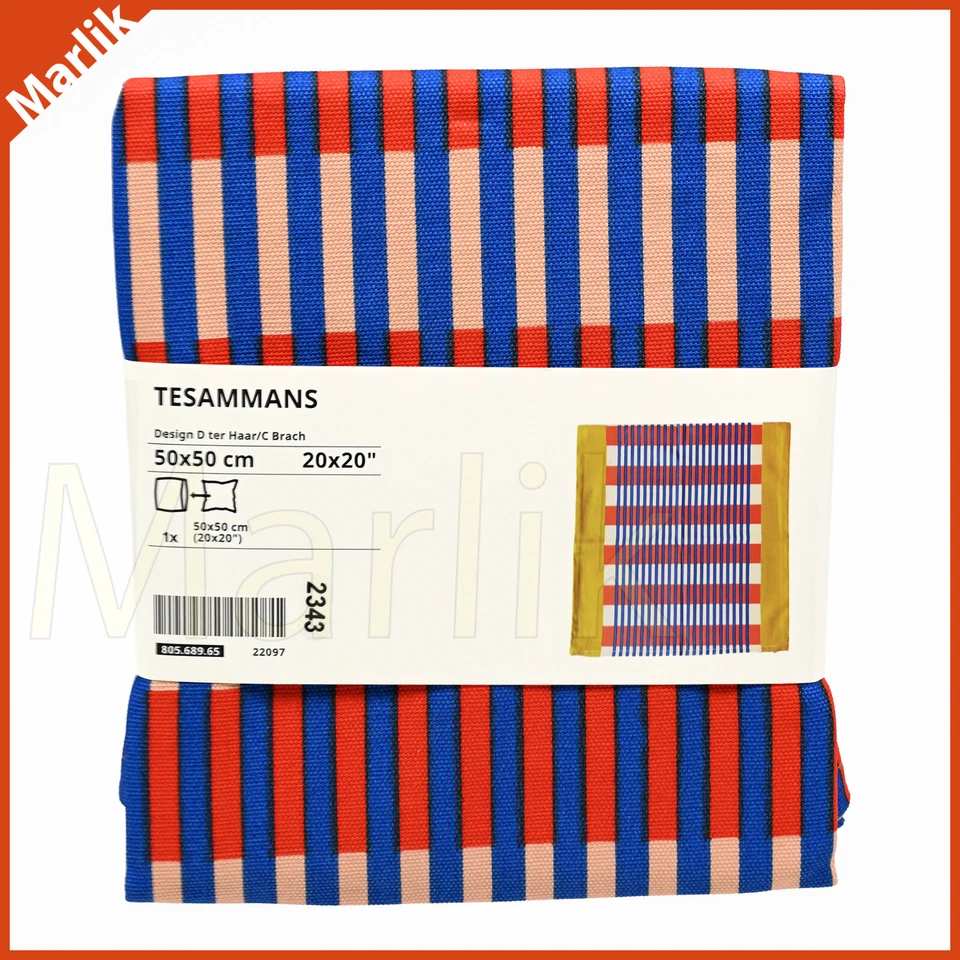 IKEA TESAMMANS Cushion Cover Multicolor 20"x20" (805.689.65)