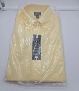 Camisa de vestir JOS A BANK Traveler ajuste a medida amarilla 100 % algodón talla 16-36 - Imagen 1 de 11