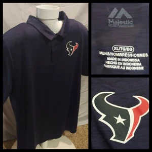 Herren Majestic NFL Houston Texans meliert dunkelblau & schwarz Poloshirt Größe XL - Bild 1 von 9