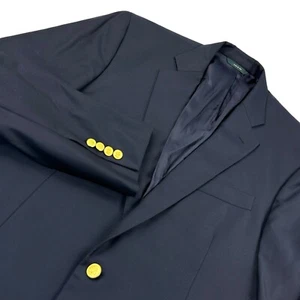 Brooks Brothers Saxxon Makers Merchants Madison Navy-Blue Gold Button Blazer 42L - Picture 1 of 24