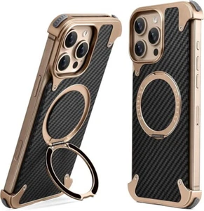 Custodia magnetica alluminio per Apple iPhone 16 Pro Max fibra di carbonio Magsafe cover - Foto 1 di 14