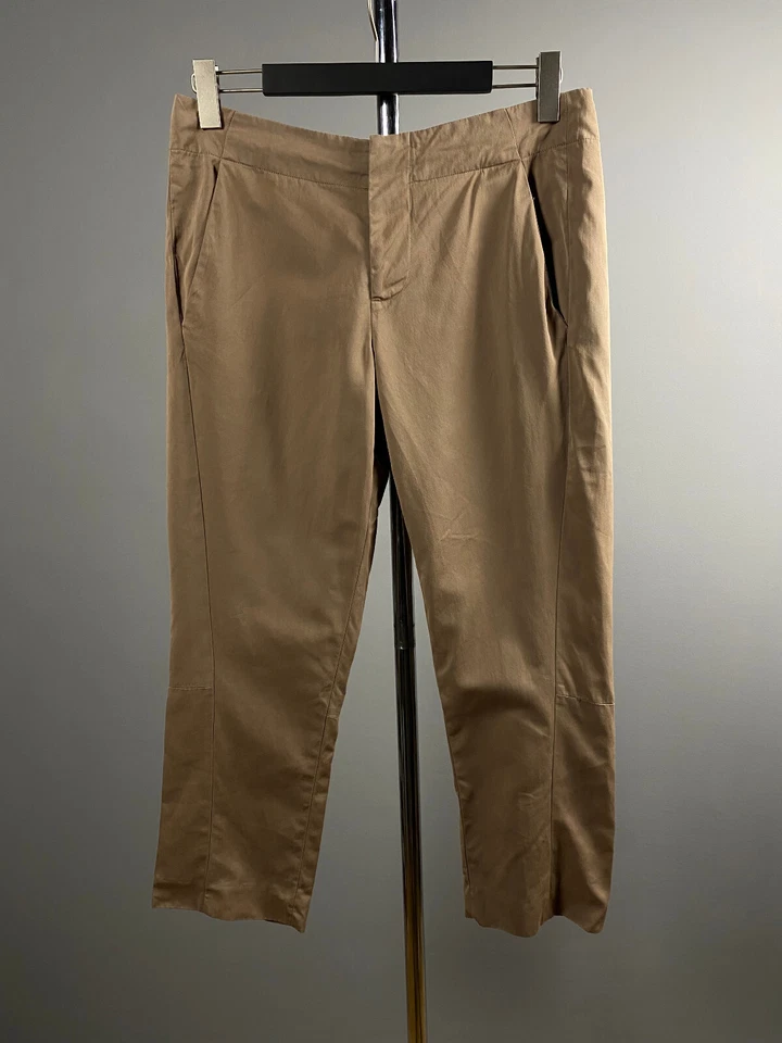 Pantalones Anchos Relajados Marni Mujer Beige Marrón Elástico Algodón Seda Talla 42 L Foto 1 de 4