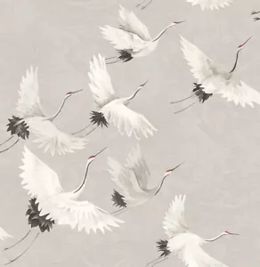 Windsong Grey Crane Wallpaper A Street Prints 2764-24304 Whimsey Bird 290424304 - Picture 1 of 2