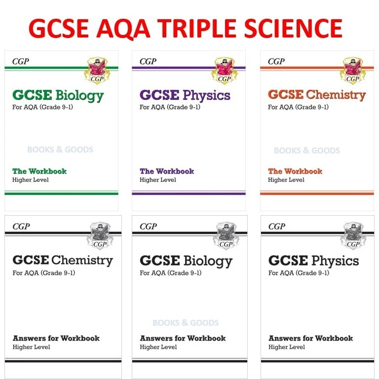 GCSE AQA Biology Physics Chemistry Workbooks with Answer Triple Science CGP - Image 1 of 4
